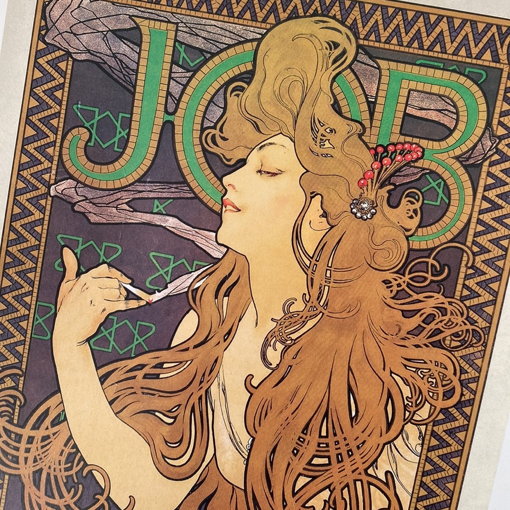 Alphonse Mucha JOB Rolling Paper Advertisement Art Nouveau Print 9”x12”